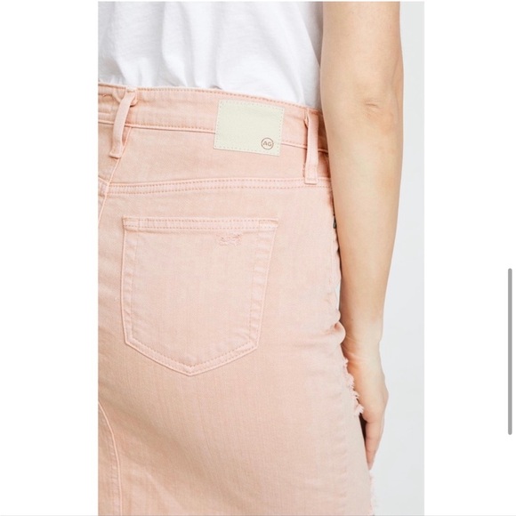AG Adriano Goldschmied Pink Distressed Denim Mini Skirt - Picture 3 of 16